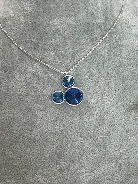 Disney Silver Tone Necklace with Blue Crystal Mickey